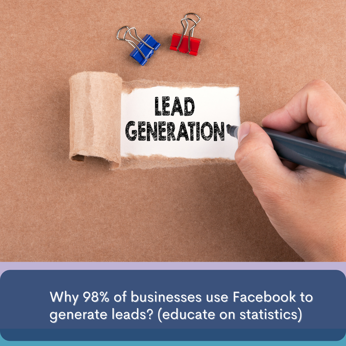 Why 98% of businesses use Facebook to generate leads? (educate on statistics)